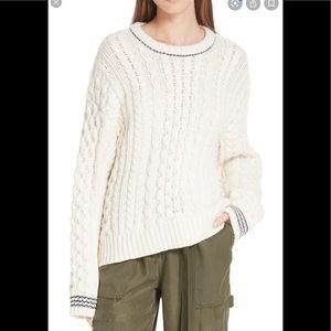 Rag & Bone Club Brighton Sweater - Ivory/Navy xs
